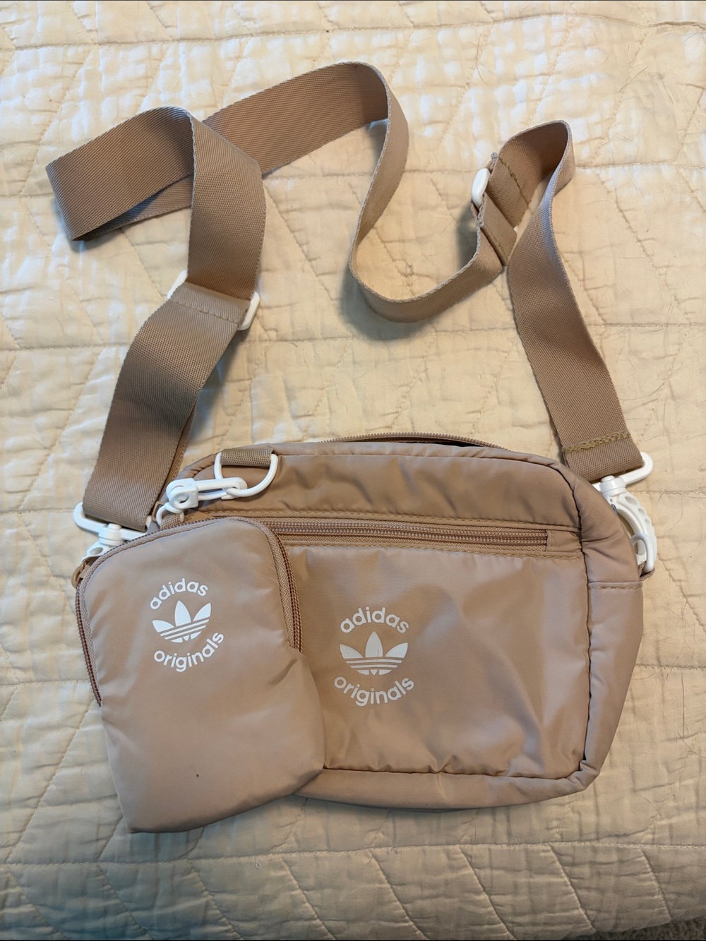 adidas Originals Beige/Tan Crossbody Bag with Detachable Pouch